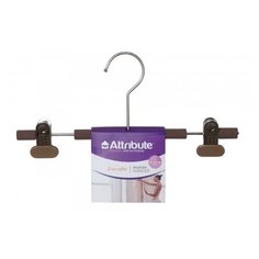 Вешалка Attribute Для брюк и юбок с клипсами Eva кофейный