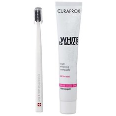 Зубная паста + щетка Curaprox White Is Black + ультрамягкая зубная щетка CS 5460