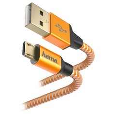 Кабель HAMA USB - microUSB (00178287) 1.5 м оранжевый
