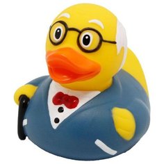 Игрушка для ванной FUNNY DUCKS Дедушка уточка (1901) синий/желтый