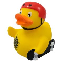 Игрушка для ванной FUNNY DUCKS Скейтбордер уточка (1943) желтый/черный/красный