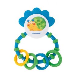 Прорезыватель-погремушка Canpol Babies Happy garden Line Rattle with Soft Bite Teether 56/137 голубой/зеленый