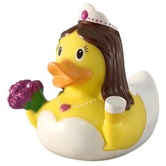 Игрушка для ванной FUNNY DUCKS Невеста уточка (1968) желтый/белый