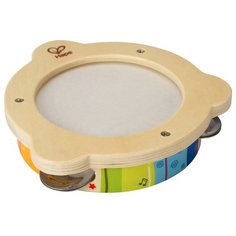 Hape бубен Е0304 желтый/зеленый/голубой