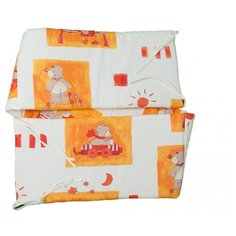 Alvi бортик в кроватку Медвежата белый/оранжевый