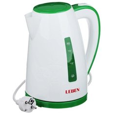 Чайник Leben 291-067, белый/зеленый
