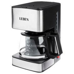 Кофеварка Leben 286-027 черный/серебристый
