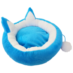 Лежак для кошек, для собак LOORI с ушками и хвостиком Z0104 49х49х12 см голубой