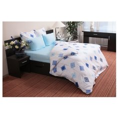 Постельное белье 1.5-спальное Ночь Нежна Аметист 70 х 70 см сатин голубой