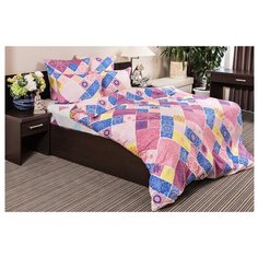 Постельное белье 2-спальное с евро простыней Ночь Нежна Шираз 70 х 70 сатин розовый