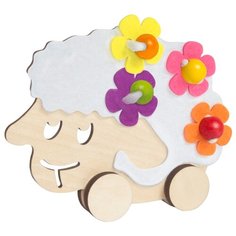 Каталка-игрушка IQ Format Овечка бежевый/белый