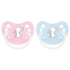 Пустышка силиконовая анатомическая Canpol Babies Little cuties 6-18 м (1 шт) голубой/розовый