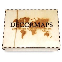 Панно Decormaps деревянная карта мира разноцветная, 3D 140х80 см