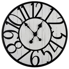 Часы настенные кварцевые Xiamen Titosh с крупными цифрами белый/черный