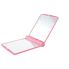 Зеркало косметическое карманное Lucia LM23 с подсветкой розовый