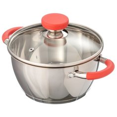 Кастрюля Vetta Тироль 822-095 2,3 л, стальной/красный