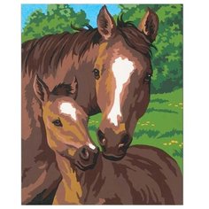 Dimensions Картина по номерам "Лошадь и жеребенок" 20х25 см (DMS-91119)