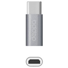 Переходник Deppa microUSB - USB Type-C (73116/73114) графит