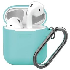 Чехол Deppa для AirPods с карабином mint