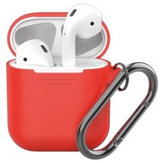 Чехол Deppa для AirPods с карабином red