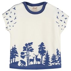 Футболка ЁМАЁ размер 68, экрю/синий