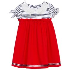 Платье ЁМАЁ размер 104, полоска-алый