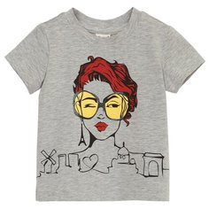 Футболка ЁМАЁ размер 92, серый меланж