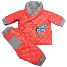 Комплект с брюками ЁМАЁ размер 68, красный/серый