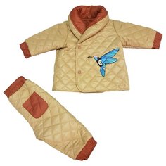 Комплект с брюками ЁМАЁ размер 68, карамель/терракотовый