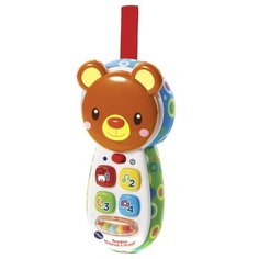Интерактивная развивающая игрушка VTech Телефон Отвечай и играй белый/коричневый/голубой