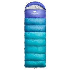 Спальный мешок Naturehike U350S NH17S011-D одеяло с капюшоном peacock blue с левой стороны