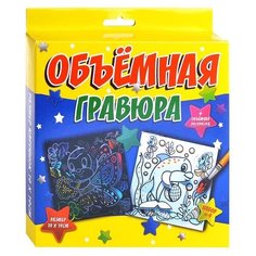 Гравюра Ракета Пчелка+дельфин (Р-2183) цветная основа