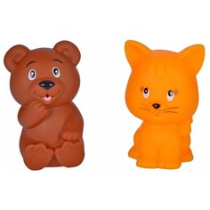 Набор для ванной Жирафики Мишка и котенок (681270) коричневый/оранжевый