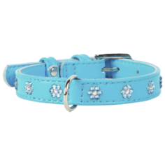 Ошейник COLLAR Glamour Цветочек 3269 21-29 см голубой