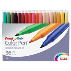 Pentel Набор фломастеров Color Pen, 36 шт. (S360-36) разноцветные
