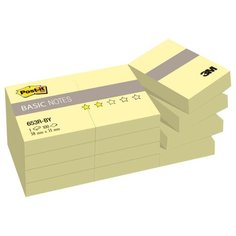 Post-it набор блоков Basic 38х51 мм,100 листов,12 штук (653R-BY) канареечно-желтый
