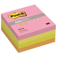 Post-it Блок-кубик Basic, 76х76 мм, 400 листов (2028-BN) розовый/желтый/зеленый/оранжевый