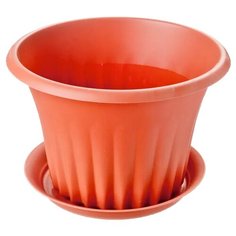 Кашпо IDEA Кэрол d18см с подставкой терракотовый