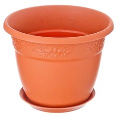 Кашпо IDEA Рябина d13см с поддоном терракотовый