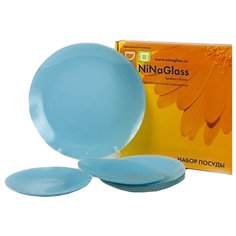 NinaGlass Набор тарелок Палитра 85-125 7 шт. лазурный