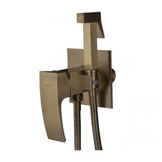 Смеситель для биде Gappo G7207-4 однорычажный встраиваемый лейка в комплекте бронза бронза