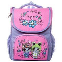 Hatber Ранец Balance Друзья-мультяшки NRk_32027, розовый/фиолетовый