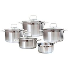 Набор посуды Swiss Diamond Premium Steel SD SET L5 9 пр. серебристый