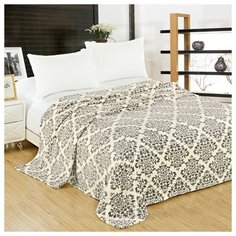 Плед Столица Текстиля Velsoft 150 х 200 см (sp-32) Sp-32, вензеля молочно-серый