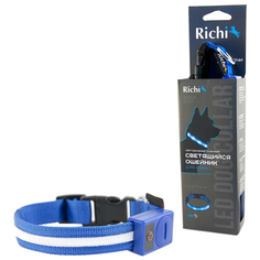 Ошейник Richi Led нейлоновый L 45-48 см синий