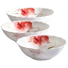 Teropal Салатник Акварель, 3 шт. белый