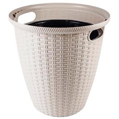 Кашпо InGreen Ротанг D 380/30 с внутренним горшком айвори