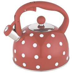Webber Чайник со свистком BE-0575/BE-0576 2,7 л красный в горошек
