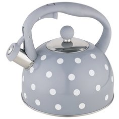 Webber Чайник со свистком BE-0575/BE-0576 2,7 л серый в горошек
