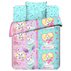 Постельное белье 1.5-спальное Василек Дисней Проказница Мари, бязь голубой/розовый